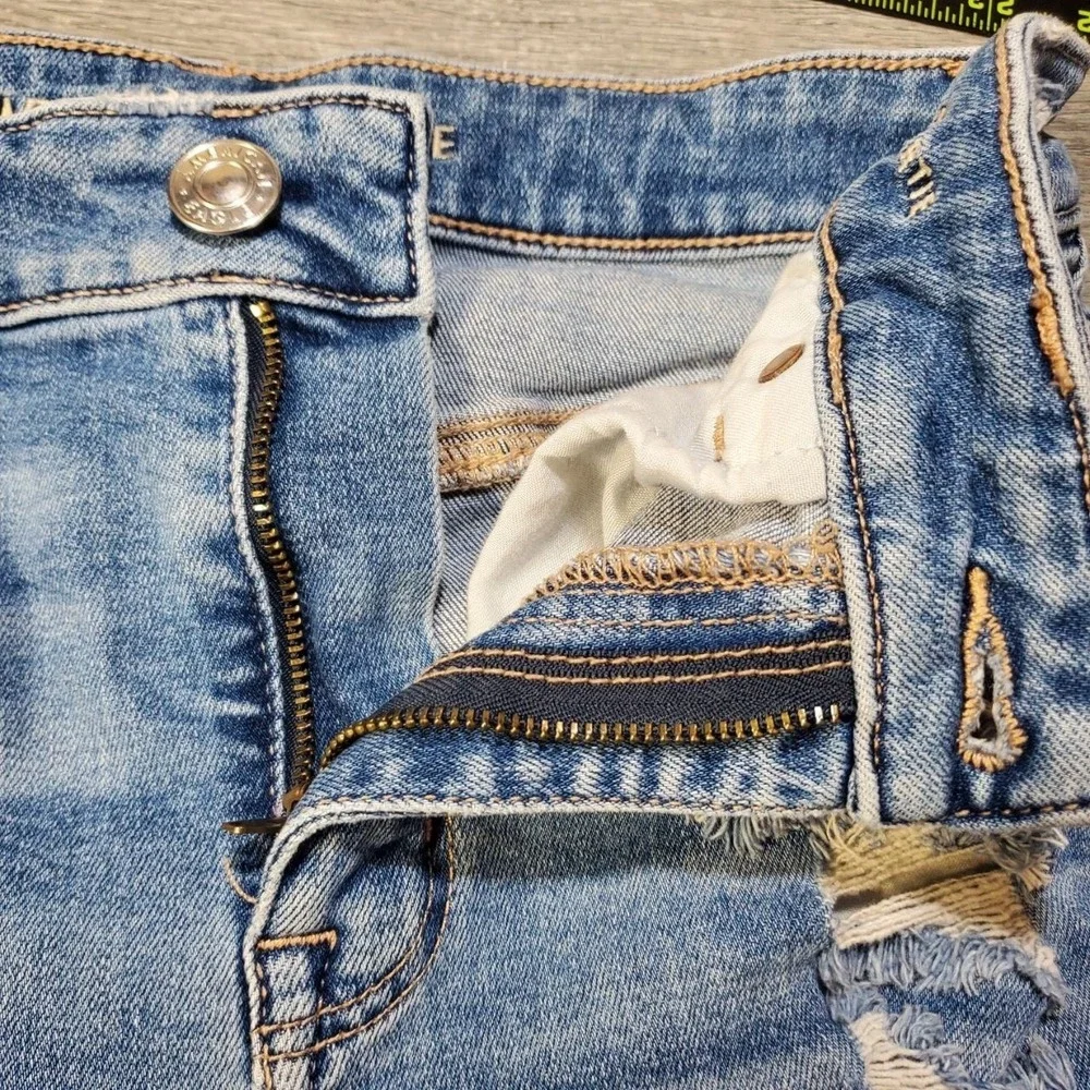 American Eagle Super Stretch Hi-Rise Shortie Denim Cutoff Shorts Women 4 Blue